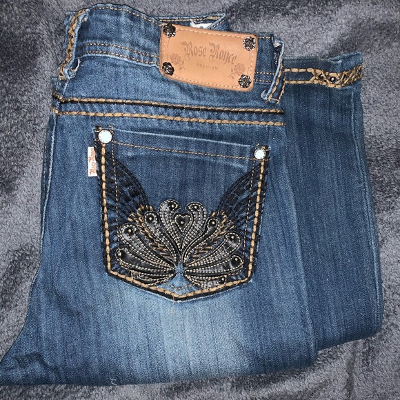 Miss Me Denim - Rose Royce jeans boot cut 30 11/12 leather accents
